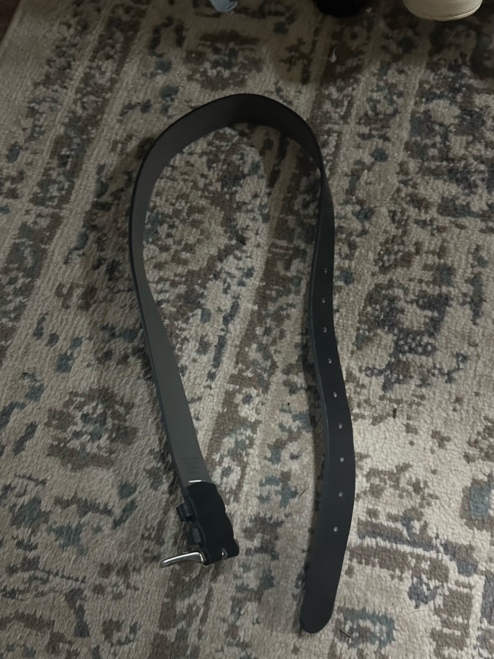 Amazon Black Women's Smooth Leather Belt with Silver Buckle